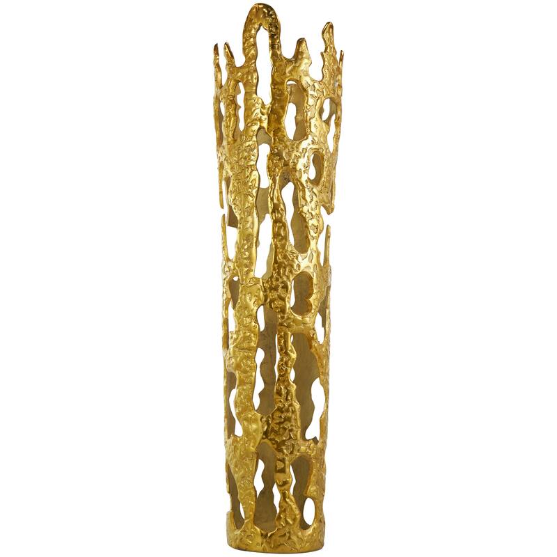 Gold, Silver or Black Aluminum Metal Drip Vase with Melting Designed Body