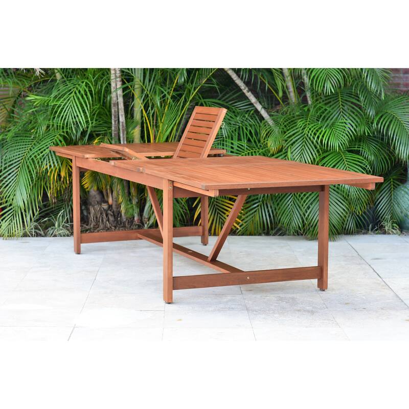 Amazonia Sharon 9pc FSC Certified Wood Outdoor Patio Extendable Dining Set - 170" L x 100 W x 36" H