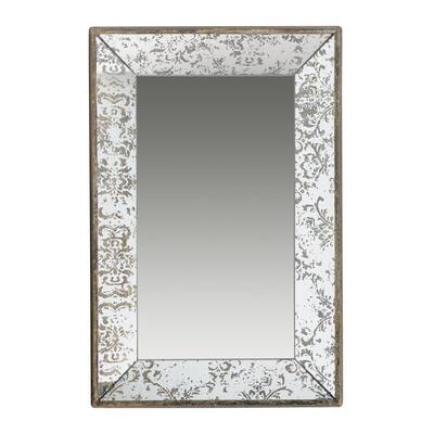 HomeRoots 24" Silver Glass Framed Accent Mirror - 15.6