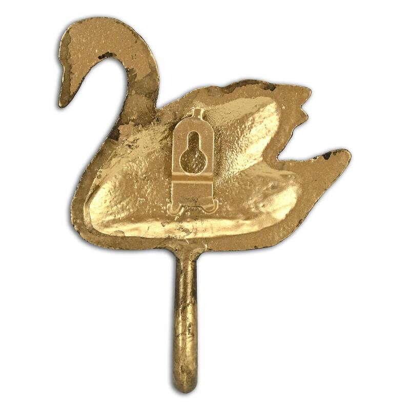 Cybele 5.75" Cast Iron Swan Wall Hook - Gold - N/A
