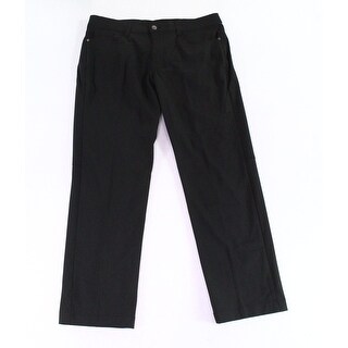 Shop Swiss Tech Mens Pants Deep Black Size 36x30 Flat Front Travel