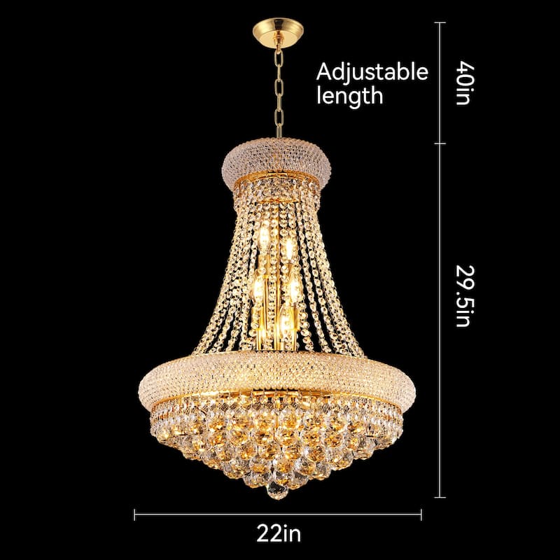 Crystal Chandelier Lighting for Dining Room Modern, Crystal Chandelier Ceiling Light French Empire Crystal Chandelier