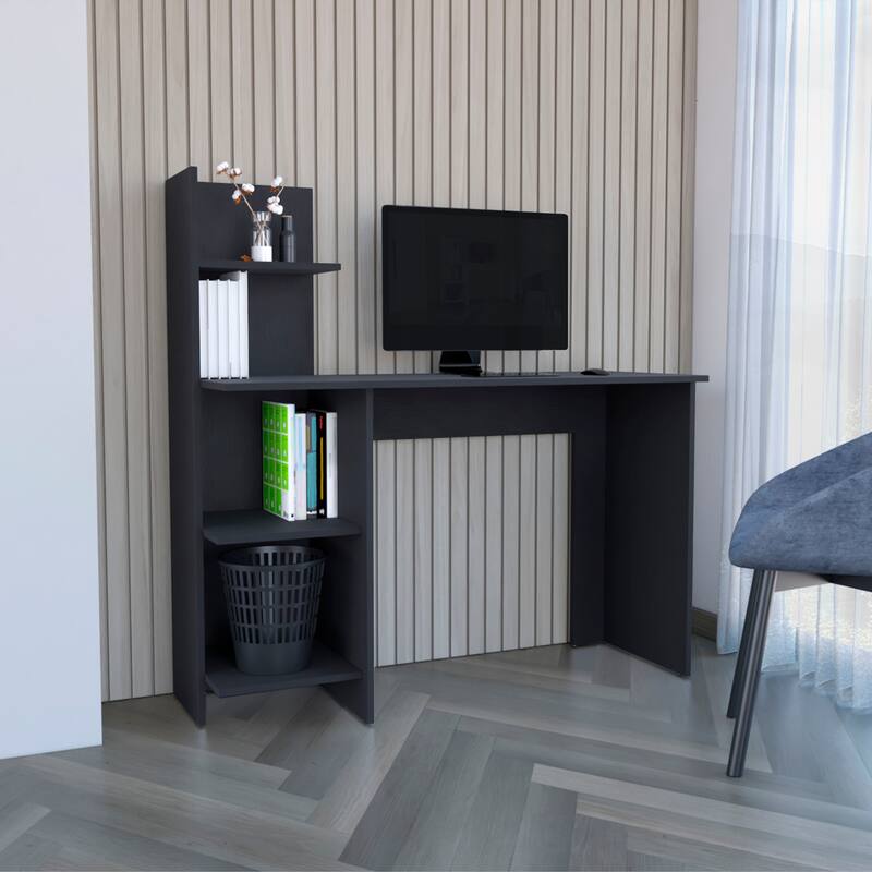 47-Inch Computer Desk with Open Shelves for Home Office Use
