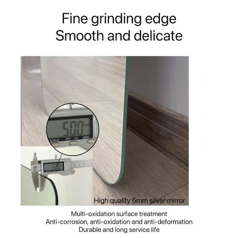 65"x 24" inch Full Body round corner mirror Wall hanging with hanging hole High quality 5mm silver mirror Explosion-proof glass