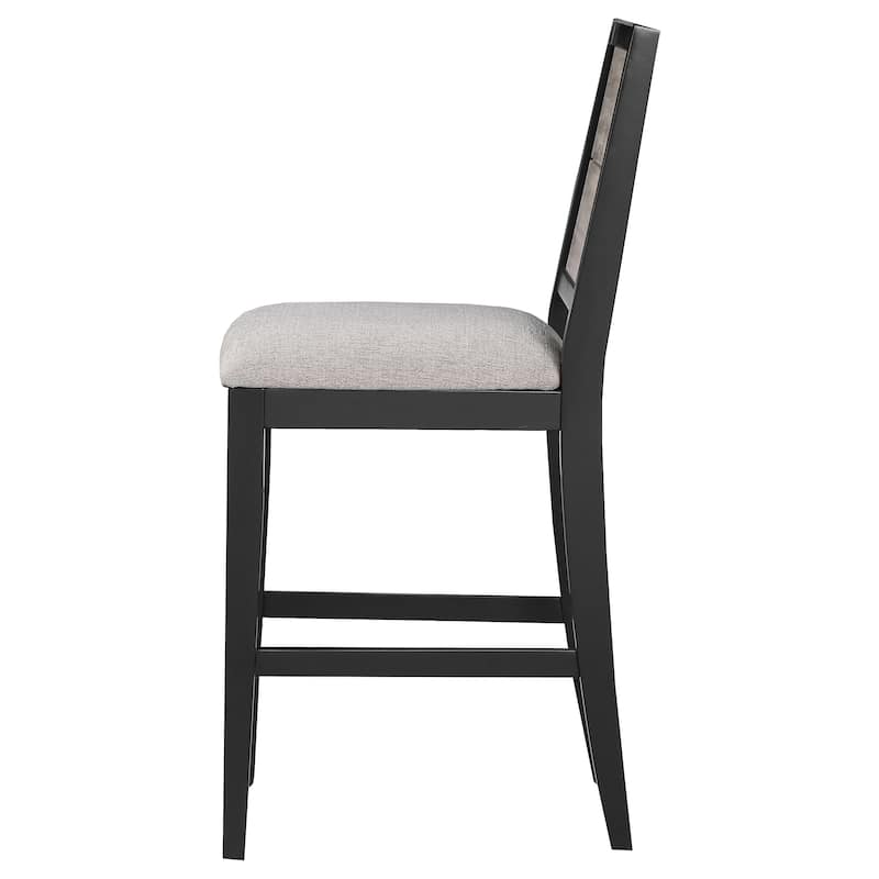 Elodie Wood Counter Chair Grey and Black (Set of 2) - 19.75'' x 21.25'' x 40.75''