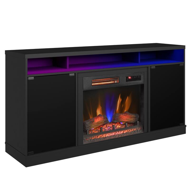 duraflame® Electric Fireplace TV Stand with Modern LED Accent Lighting and Remote, Black