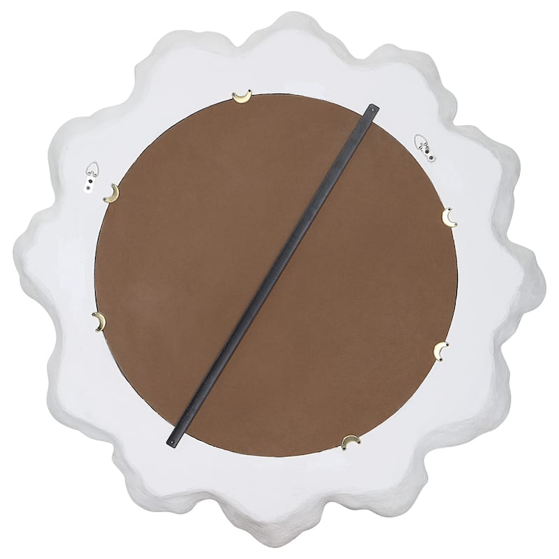 Uttermost Sea Coral White Round Mirror - 33.625"W x 33.625"H x 2.5"D