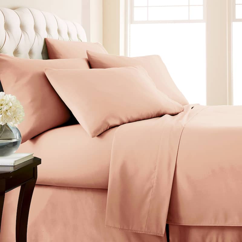 Vilano 6-piece Ultra Soft Extra Deep Pocket Bed Sheet Set - Blush - Split King