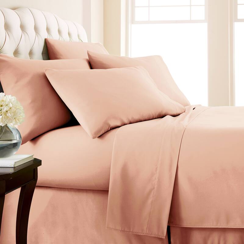 Vilano Series Extra Deep Pocket 6-piece Bed Sheet Set - Blush - Twin