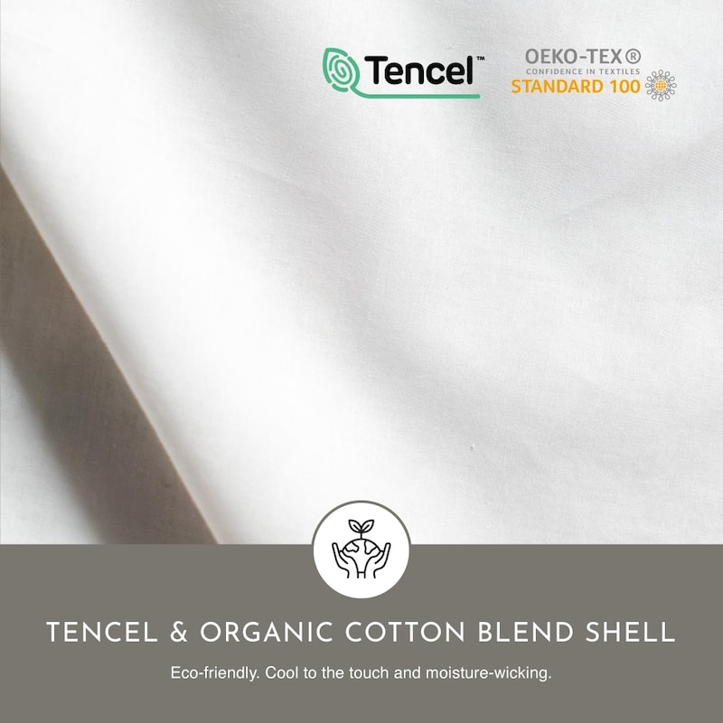 Tencel Natural Cotton Shell 750 Fill Power Hungarian White Goose Down Cooling Cloud-like Pillow Manufactured in Canada