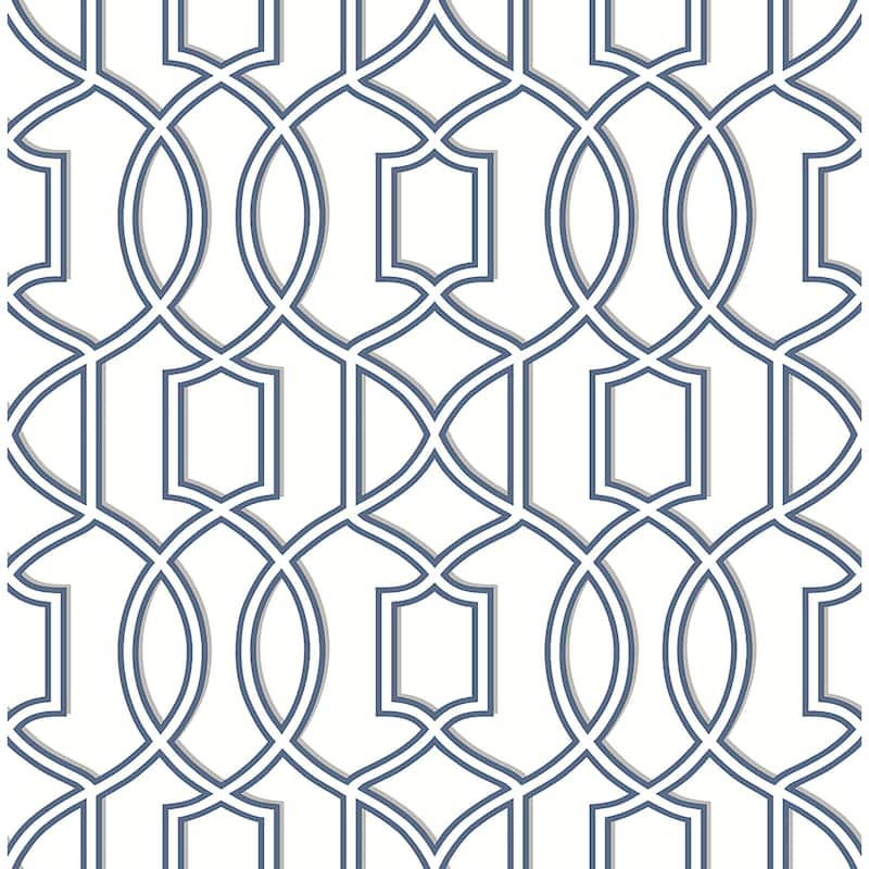 A-Street Prints Quantum Blue Trellis Wallpaper