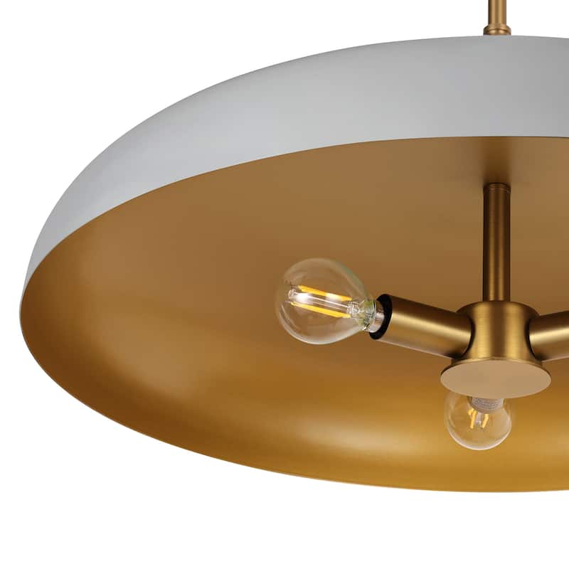 LamQee 20" Pendant Light Metal Dome Ceiling Hanging Chandelier - 19.7 inch