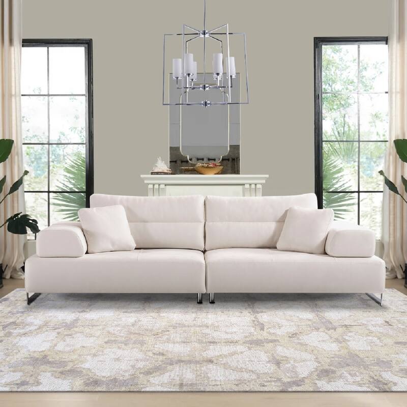 Pasargad Home Turkish Ravenna Sofa with Sliding Backrest & Armrests - W110"xD45"xH24"