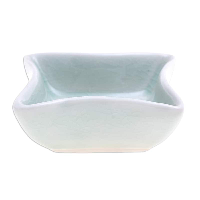 Novica Handmade Thai Kitchen In Green Ceramic Pinch Bowl