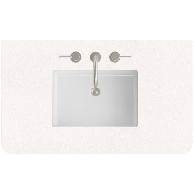 James Martin Vanities 060-S36RCWS-SNK 36" Stone Composite Vanity Top - White Zeus