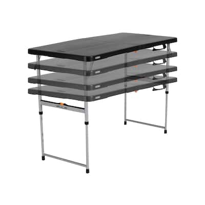 Lifetime 4-Foot Fold-In-Half Adjustable Table, Black (Light Commercial)
