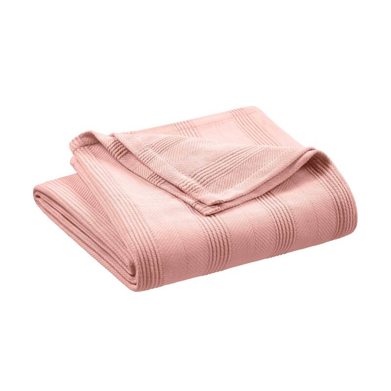 Vellux Cotton - Soft Lightweight Breathable All Season Blanket - Queen - Pink