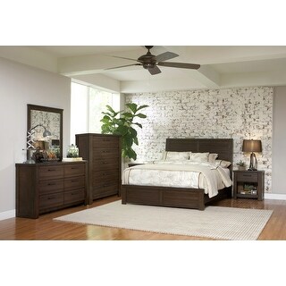 Roundhill Furniture Sedona Transitional Wood Bedroom Set, Panel Bed ...
