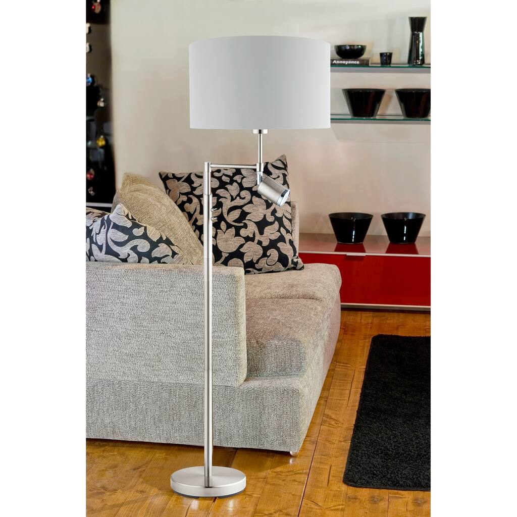 Eglo Santander 1-light Matte Nickel Adjustable Reading Floor Lamp