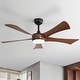preview thumbnail 60 of 67, 52" Noiseless Ceiling Fan with Integrated LED Light Blades Reversible and Remote Control, Smart Optional 52Inch(Non-Smart) - Black and Brown