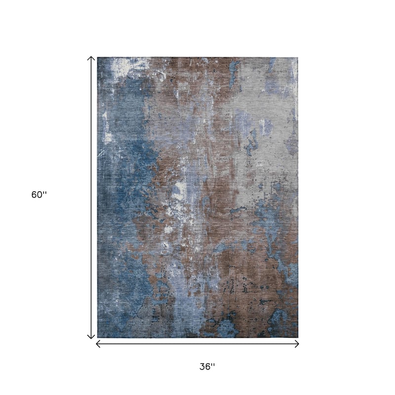 HomeRoots Abstract Transitional Rectangle Outdoor Rug