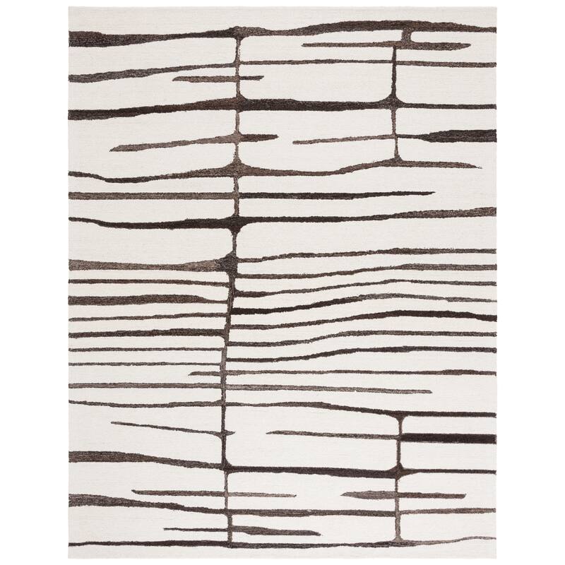 SAFAVIEH Handmade Ebony Yafit Contemporary Wool Rug
