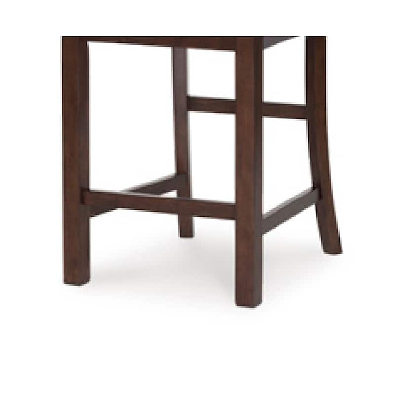 Rex Counter Height Chair Set of 2, Light Brown Plank Seat, Dark Brown