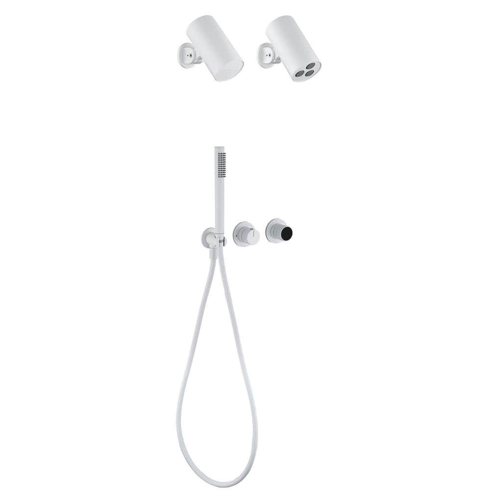 Digital Display Shower Faucet with Hand Shower Brass Waterfall Wall Mount Shower System with Valve