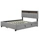 preview thumbnail 8 of 15, Versatile Upholstered Platform Bed with Storage and USB Ports for Comfortable Living