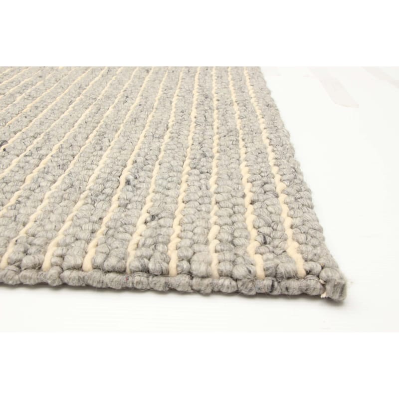 ECARPETGALLERY Braid weave Sienna Grey Wool Rug - 5'3 x 7'7