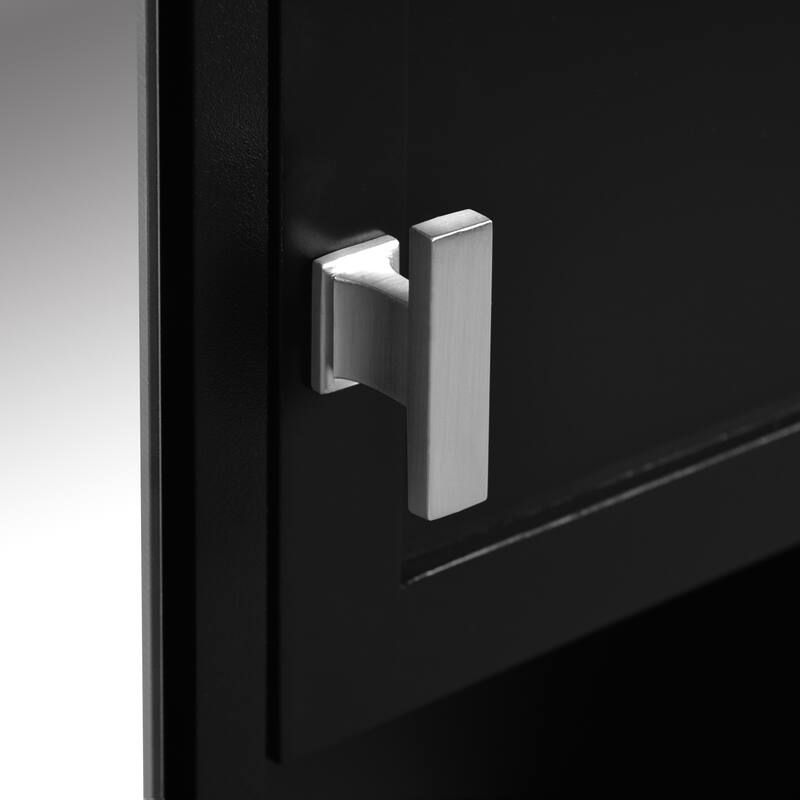 GDFStudio - Linton Modern Wall-Mounted Bathroom Medicine Cabinet with Mirror, Adjustable Shelves and Towels Bar - 29'' x 28''