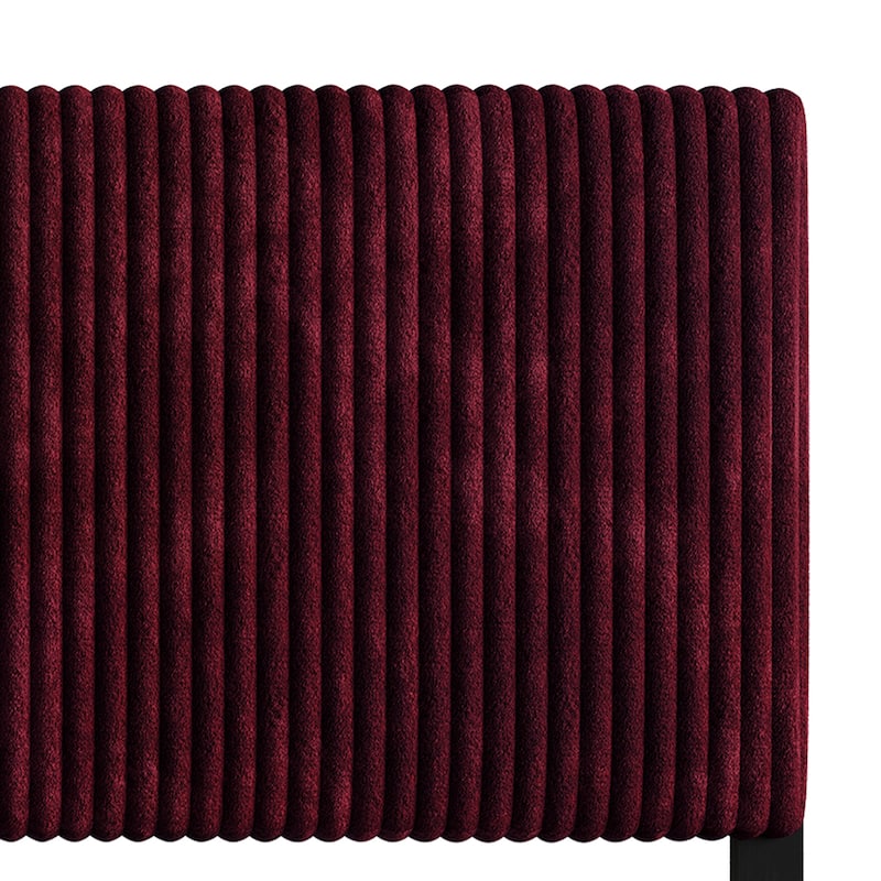 CraftPorch Corduroy Modern Upholstered Pleated Velvet Headboard