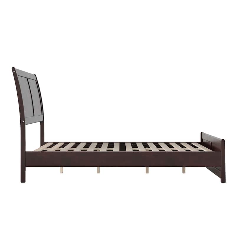 Valencia Solid Wood Low Profile Sleigh Platform Bed with Matching Footboard