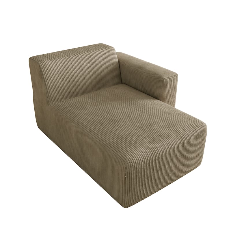 UIXE Upholstered Corduroy Chaise Lounges For Interior - 56.9" W x 31.8 H" 35.3 D"