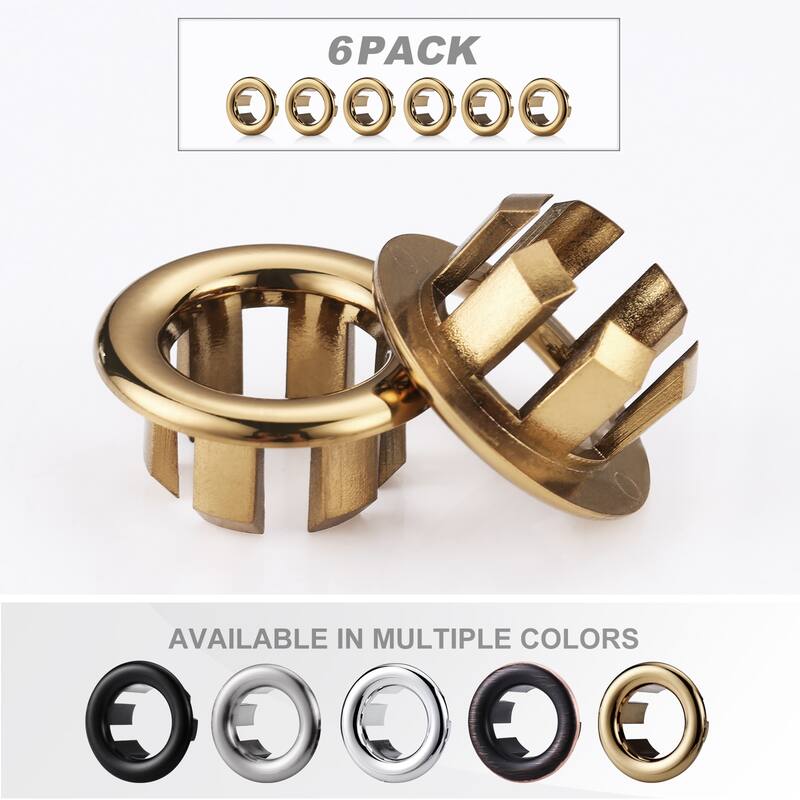 WOWOW 1.2 in. Sink Basin Trim Overflow Cover (6-Pack)