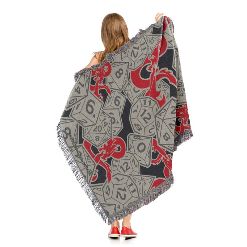 Dungeons & Dragons Logo Dice Woven Tapestry Throw