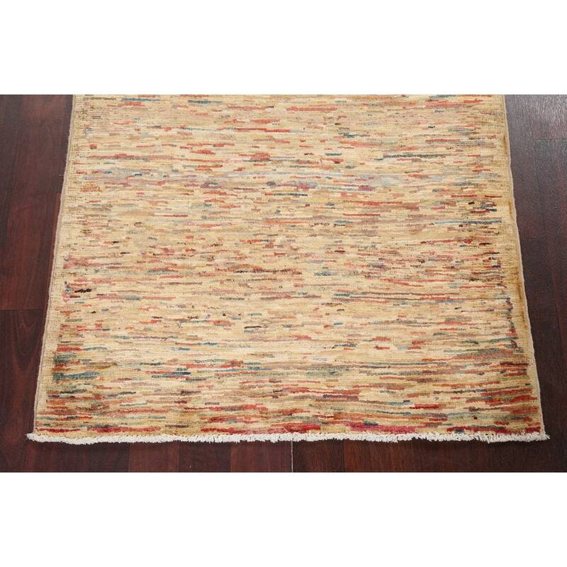 Striped Gabbeh Kashkoli Modern Area Rug Wool Hand-knotted Foyer Carpet - 2'8" x 3'11"