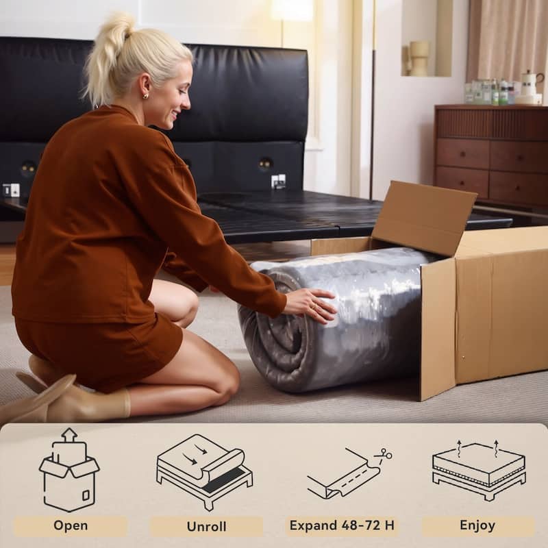 Meyreso 12-inch Hybrid Mattress with Memory Foam Comfort & Individually Wrapped Coils