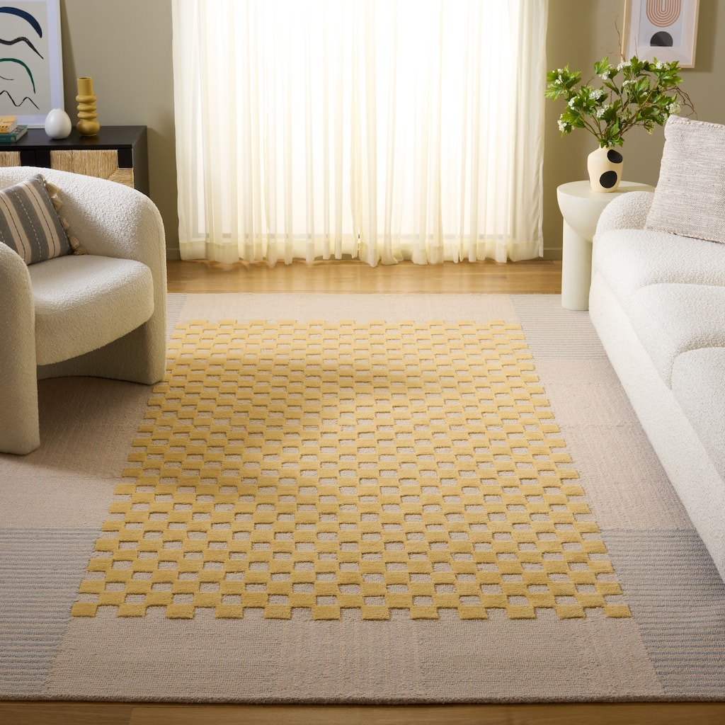 SAFAVIEH Handmade Genre Kiek Checkered Wool Rug