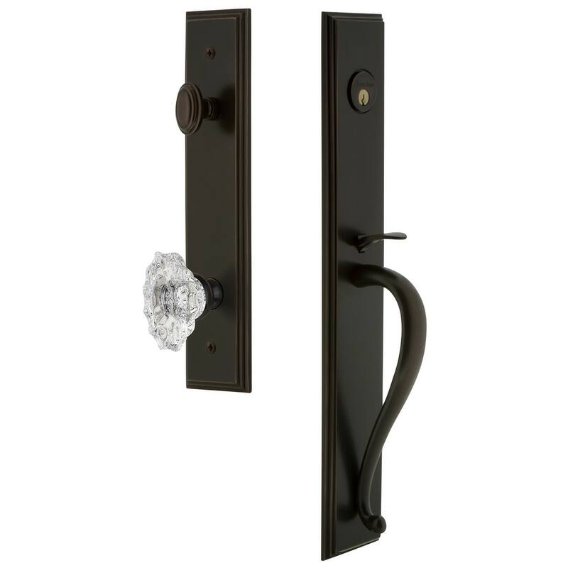 Grandeur Carre Solid Brass Rose Keyed Entry Single Cylinder Full Plate - Timeless Bronze