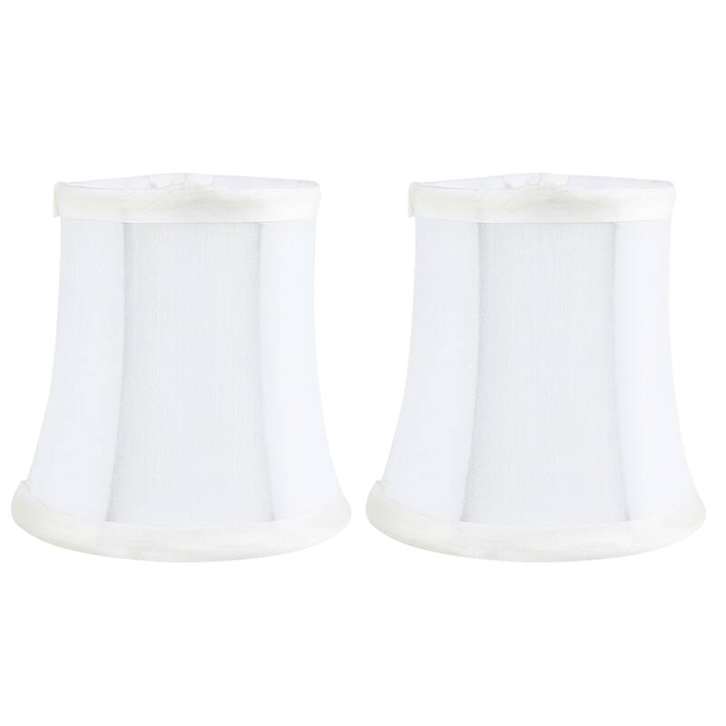 Meriville Chandelier Lamp Shades, 3-inch by 4.5-inch by 4.5-inch, Clip-on - Set of 2 - Off-White