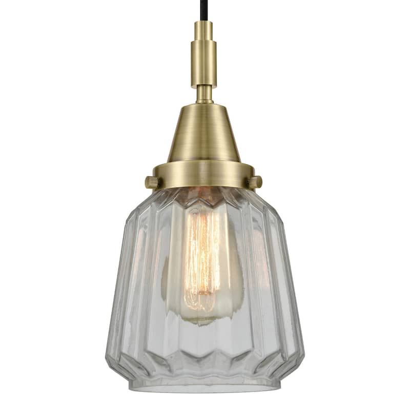 Innovations Lighting 447-1P-G142 Chatham 7" Wide Mini Pendant with - Antique Brass