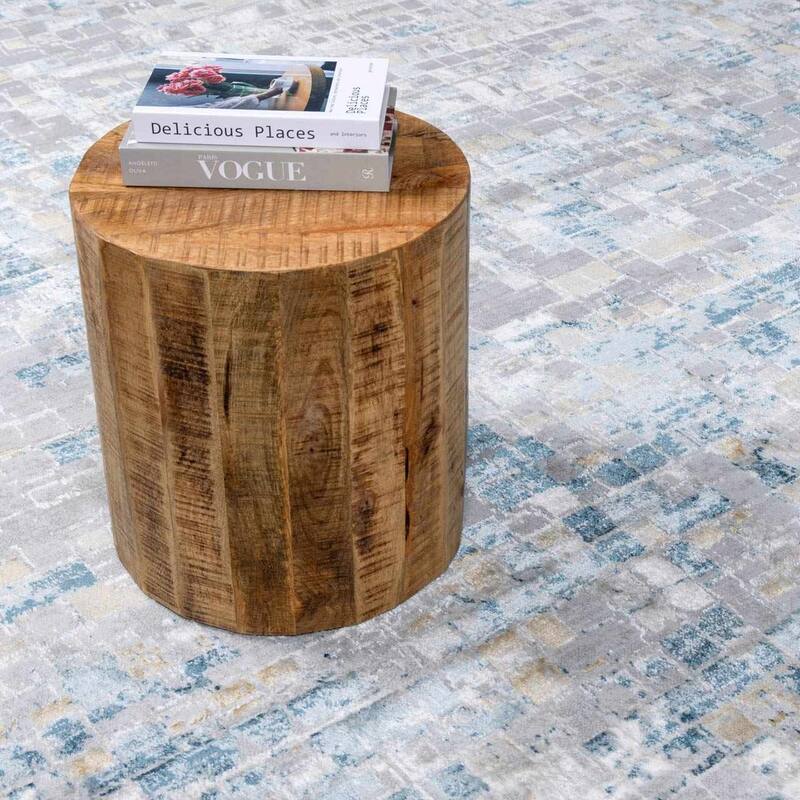 Hauteloom Liverpool Collection Modern Abstract Contemporary Square Tile Area Rug