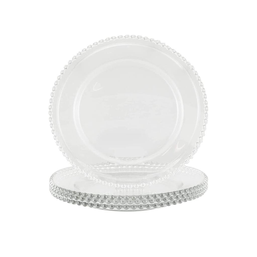 Aflair Beaded Clear Set of 4 Charger
