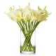 preview thumbnail 6 of 13, Enova Home 20 Pieces Real Touch Faux Calla Lily Artificial Flowers in Vase with Faux Water for Dining Table Decor, Wedding Event Ivory