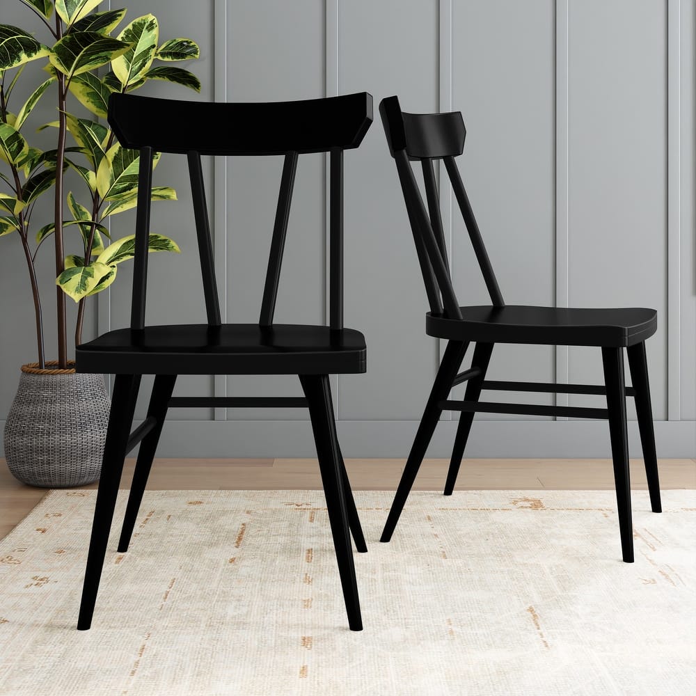 Plank and Beam Solid Wood Windsor Dining Chair - Set of 2