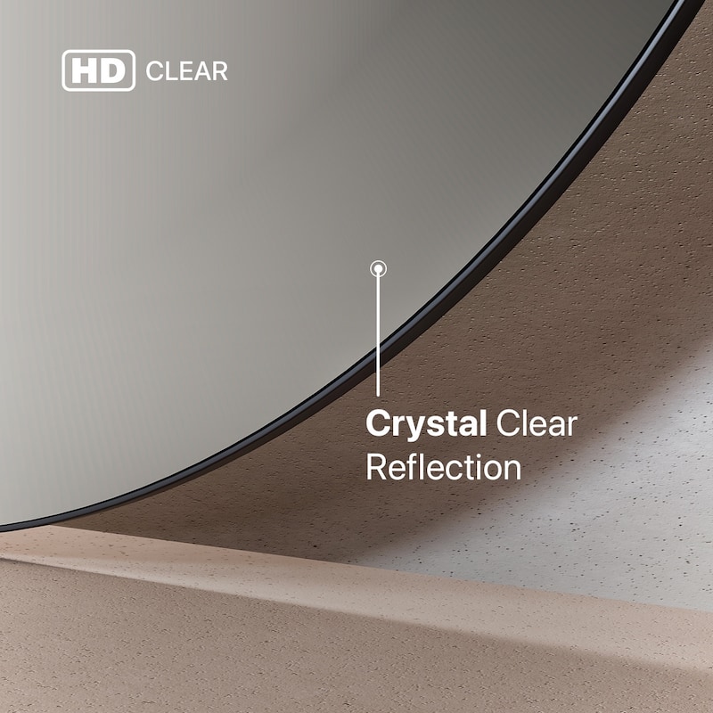 Eviva Round 24" x 24" Circle/Round Modern Frameless Mirror - Silver - N/A