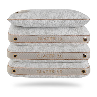 BEDGEAR Glacier Performance Pillow - 2020 Version - Sizes 1.0, 2.0 and 3.0 - Medium Soft Support Pillow for Warm/Hot Sleepers