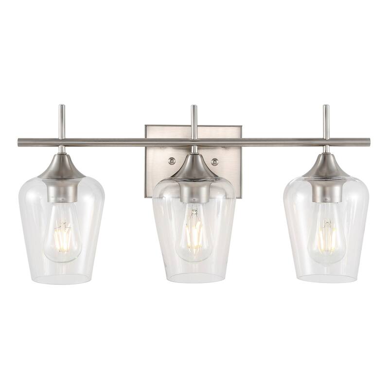 GetLedel 3-Light Dimmable Bathroom Vanity Light Wall Sconce with Clear Glass Shades