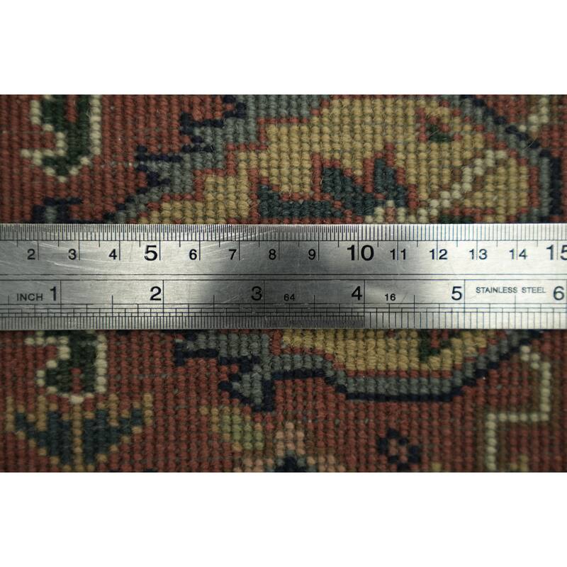 Hand Knotted Oriental 100% Wool Carpet Traditional All-Over Navy Blue & Blues Tabriz Area Rug - 8' 10'' X 5' 9''